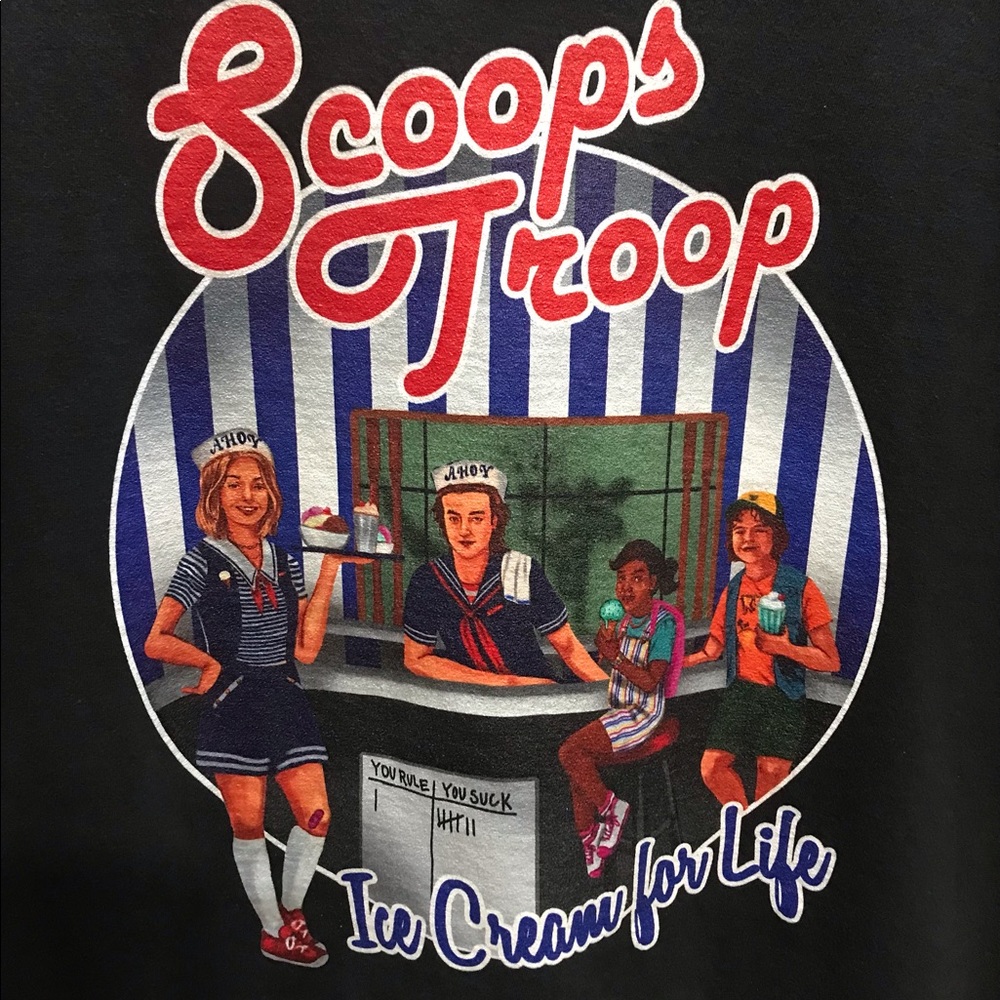 3/$15 Port and Company Fan Favorite Stranger Things Scoop Troops T-Shirt